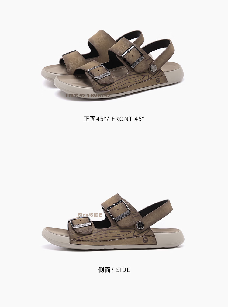 Red Dragonfly Men's Sandals New Dual-Use Soft Sole Non-Slip Beach Casual Birkenstock Shoes WTT260882 Gray Size 38 11