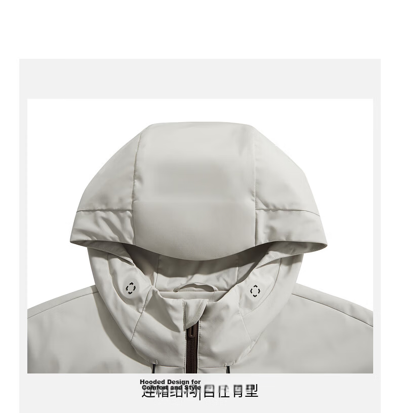 CABBEEN Polyester Suede Plain Casual Men's Three-Proof Outdoor Spliced Color-Block Winter Jacket 18