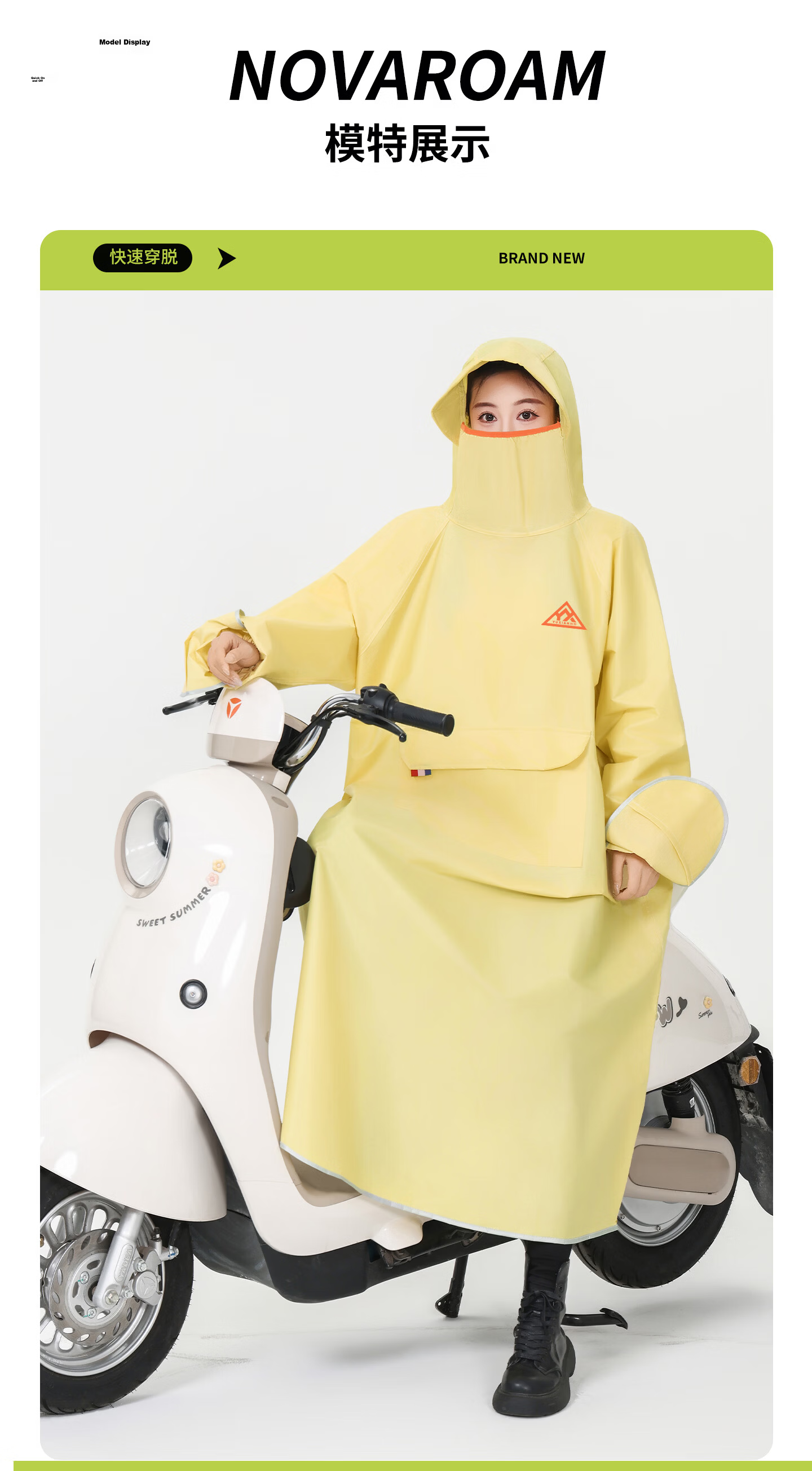 Spapani Long Full-Body Raincoat for Electric Vehicles, Adult Unisex Anti-Raincoat for Motorbike and Scooter Riders 15