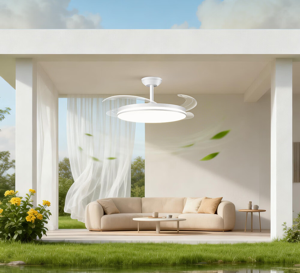 Kuka Invisible Fan Light Ceiling Fan Integrated Lighting Pendant Rod Type for Living Room and Dining Room - Offline Voice Control [Installation Included] 30