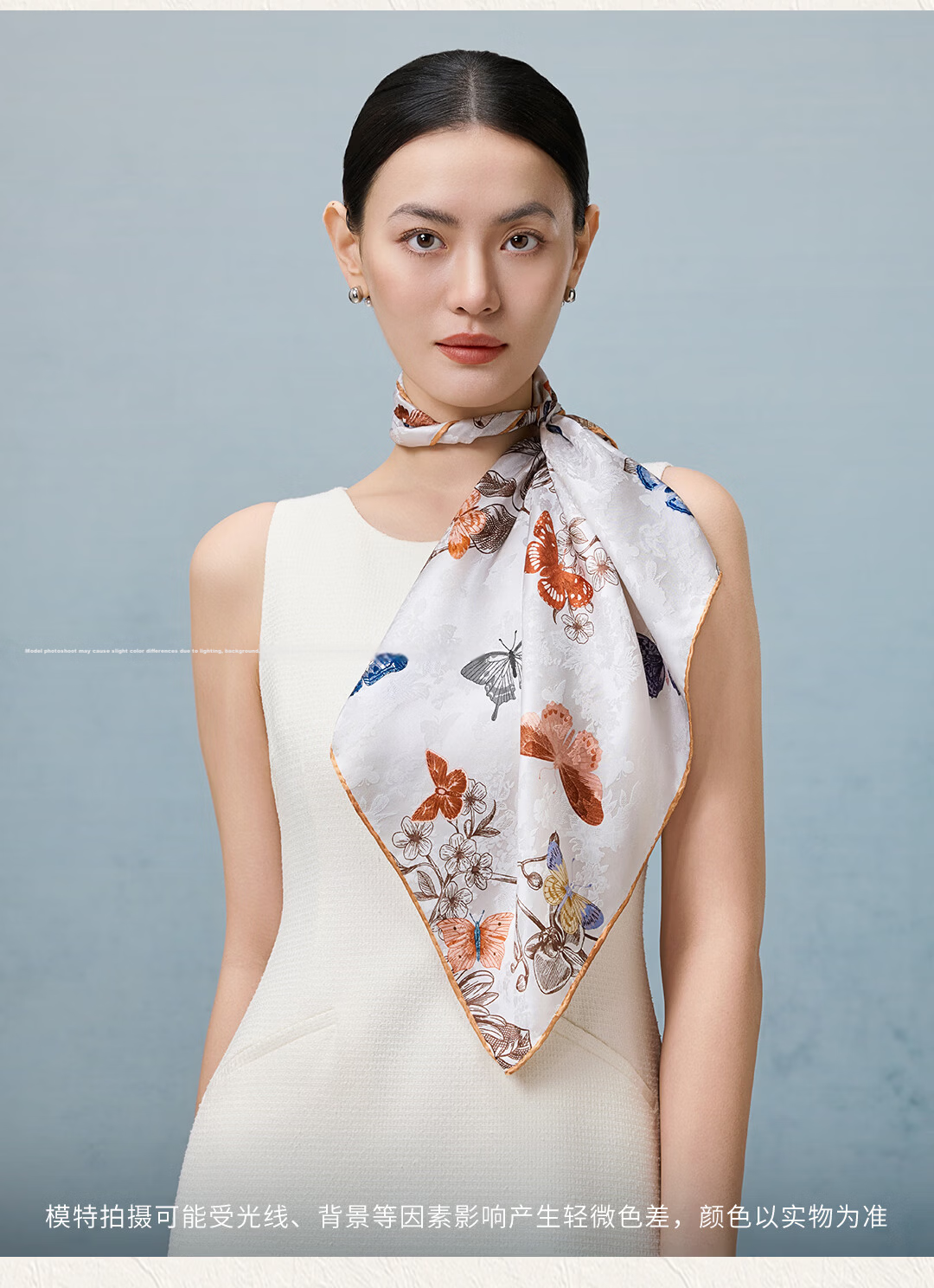 Shanghai Story 100% Mulberry Silk Double-Sided Printed Square Scarf Breathable Women's Gift for Mom Birthday Gift for Girlfriend 11