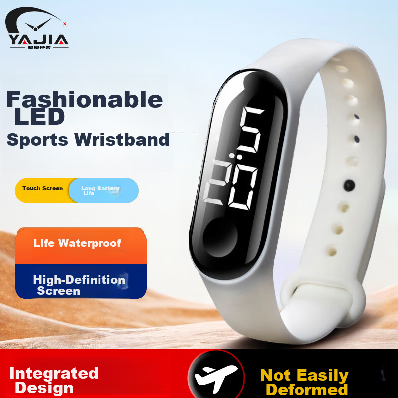 YAJIA Electronic Watch Student Touchscreen LED White Light Sports Waterproof Digital Watch