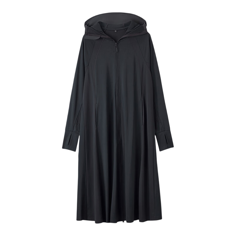JD Jingzao Women's Long Breathable Ice Silk Cooling UV Protection Jacket Black M