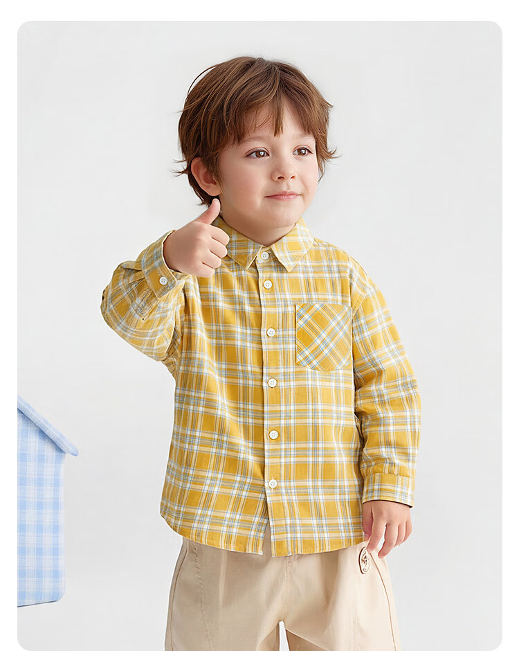 Balabala Kids Long Sleeve Shirt Baby Clothes Boys Girls 2026 New Spring Plaid Shirt Jacket 43