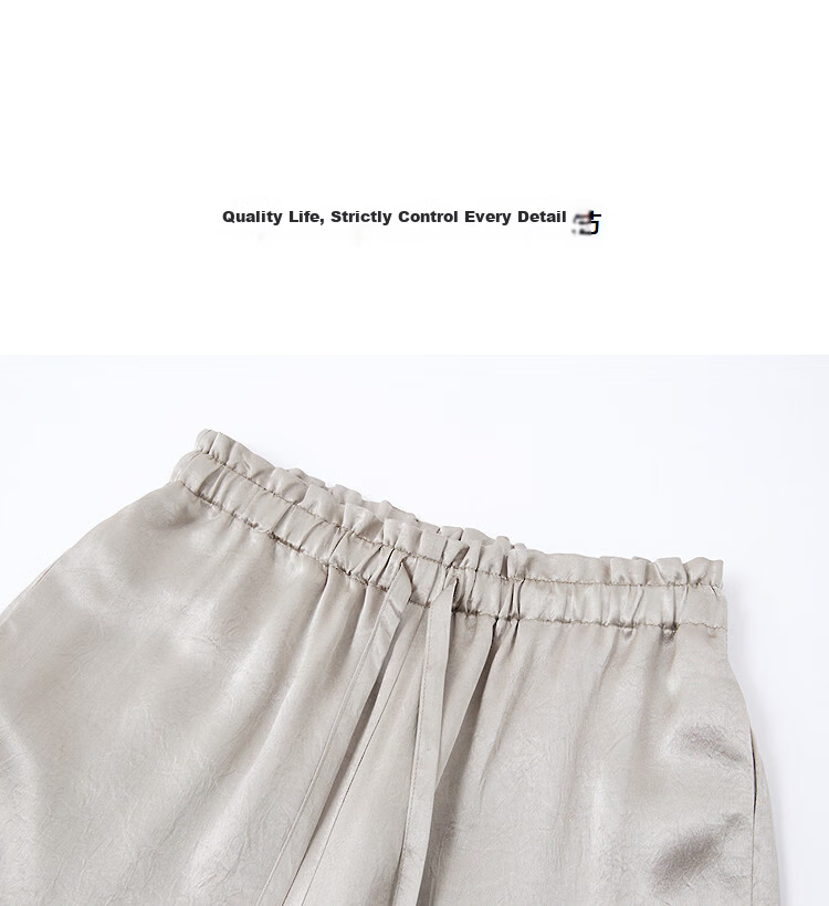 Demana Shushuang 100 Vinegar Fiber Spring Minimalist Elastic Waist Drawstring Pleated Wide-Leg Slimming Women's Casual Pants 12