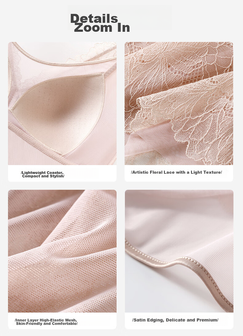 Manifen New French Lace V-Neck Vest Sexy Triangle Cup with Cup Camisole Fashionable Back Lightweight Thin Base Layer 9