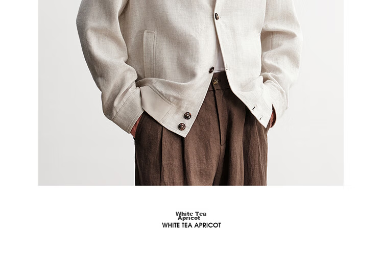 HAUT TON Vintage Style Linen Lyocell Knit Casual Jacket Men's Coat 2026 Spring Autumn Cardigan Shirt 6046 4