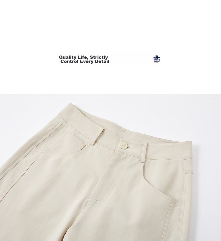 Demana [Cloud Feel Cotton Blend] Spring Lazy Urban Patchwork Seam Petite Loose Women's Curved Blade Casual Pants 15