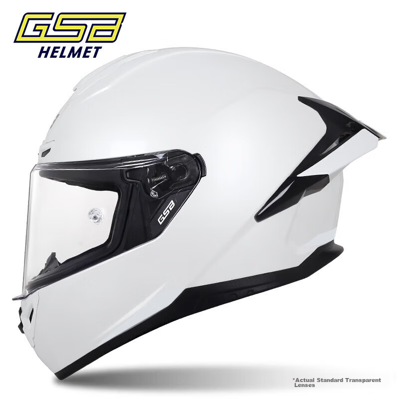 GSB Motorcycle Full-Face Helmet Unisex Motorbike Touring Four Seasons Helmet G-361GT Pearl White 3XL