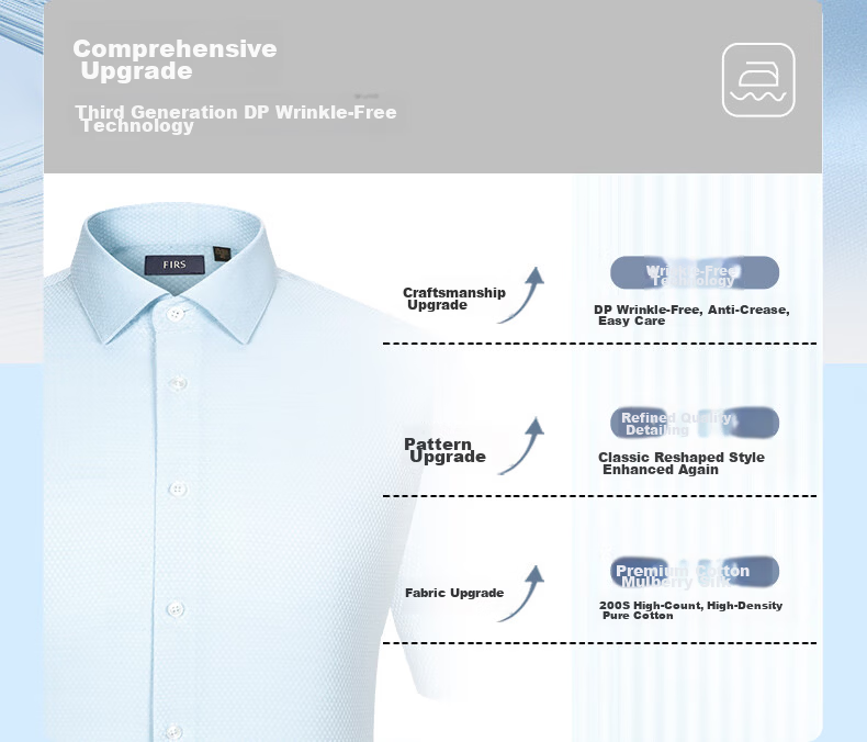 FIRS 200-Thread Mulberry Silk DP Non-Iron Short Sleeve Casual Business Premium Luxury Shirt White 38 2