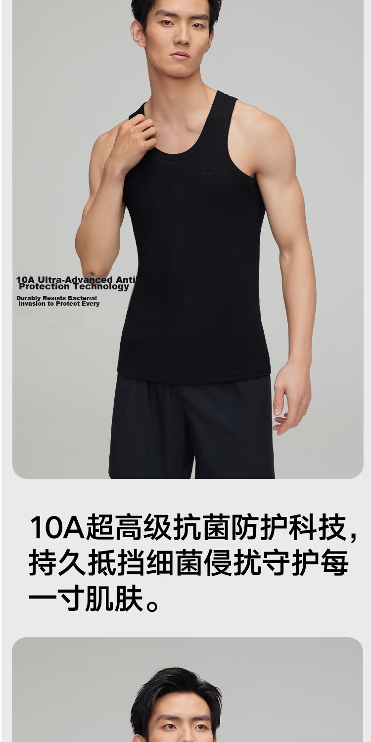 HLA Men’s Cotton Sleeveless Vest, Breathable Basic Thin Undershirt, 2-Pack 4