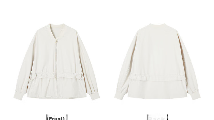 Demana [Three-Proof Black Technology] Spring Outdoor Wind Ribbed Collar Drawstring Sleeve Tab Petite Waist-Cinching Women's Jacket 16