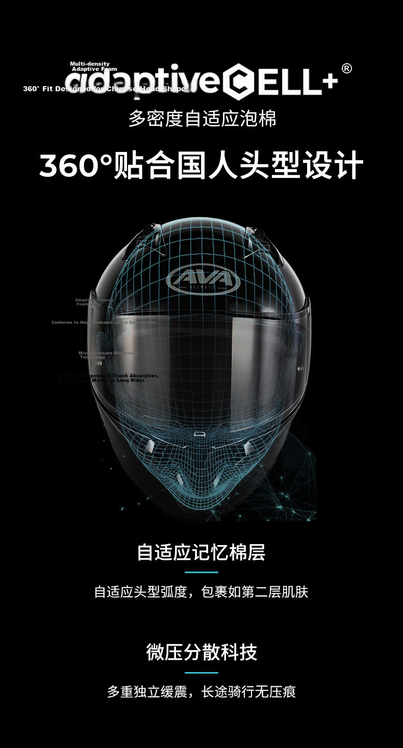 AVA Aurora Racing Motorcycle Helmet Full Face Four Seasons Unisex Riding Flowing Silver + Gift Pack XL 11