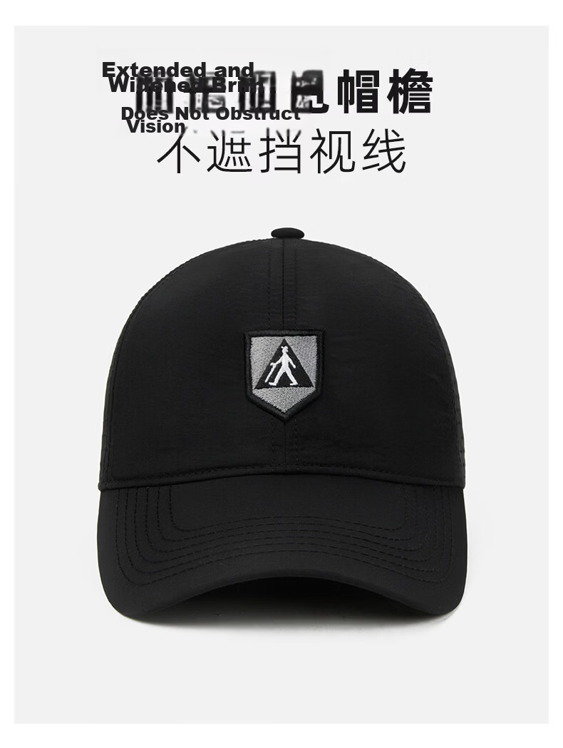 Zulijian Breathable Mesh Baseball Cap Summer Sun Protection Unisex Casual Black Visor Hat 4