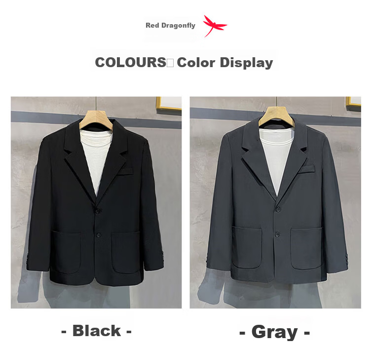 RED DRAGONFLY Men's Business Commuter Suit Jacket High Elastic Comfortable Versatile Simple Lapel Formal Blazer Black M 8