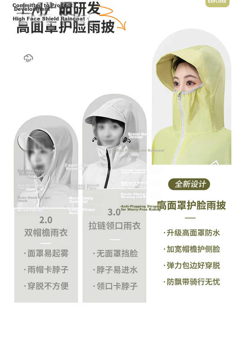 Spapani Long Full-Body Raincoat for Electric Vehicles, Adult Unisex Anti-Raincoat, Premium Gray 5
