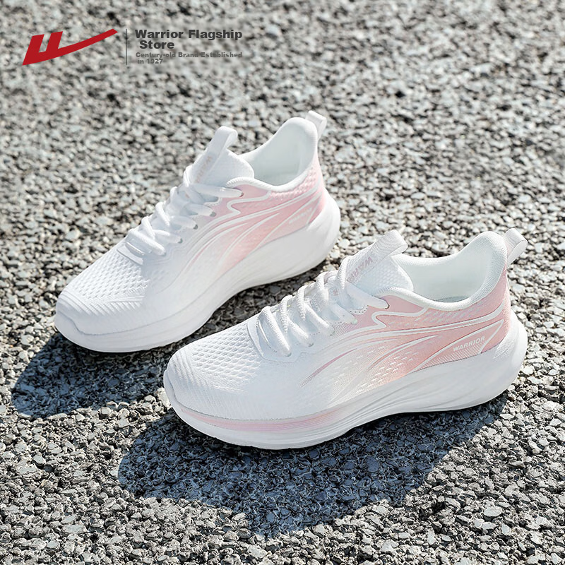 Warrior Women's Sports Shoes 2026 Summer New Breathable Soft Sole Casual Lightweight Running Shoes 1243 Pink Size 38