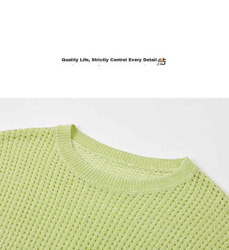 Demana Summer Breeze Lightweight Hollow Shoulder Seam Slim Fit Stretch Knit Top for Women 15