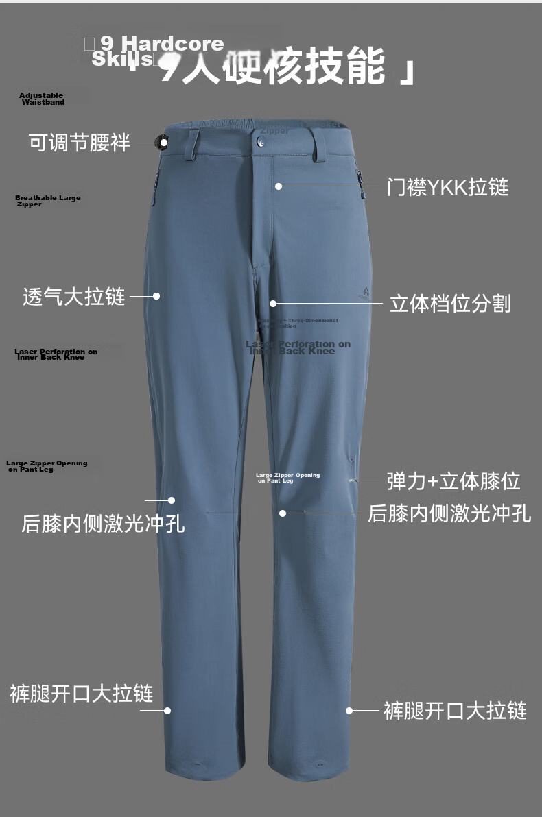 Toread Six-Panel Cordura Lightweight Casual Pants Men Quick-Dry Breathable Straight Windproof Durable Outdoor Sports Long Pants Summer 2
