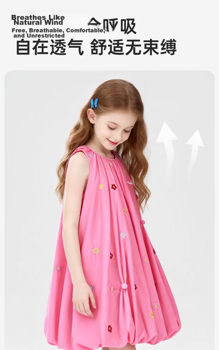 Disney Kids Dress Colorful Embroidered Floral Cotton Princess Dress 26 Summer Girls Minnie Floral Blue 130 6