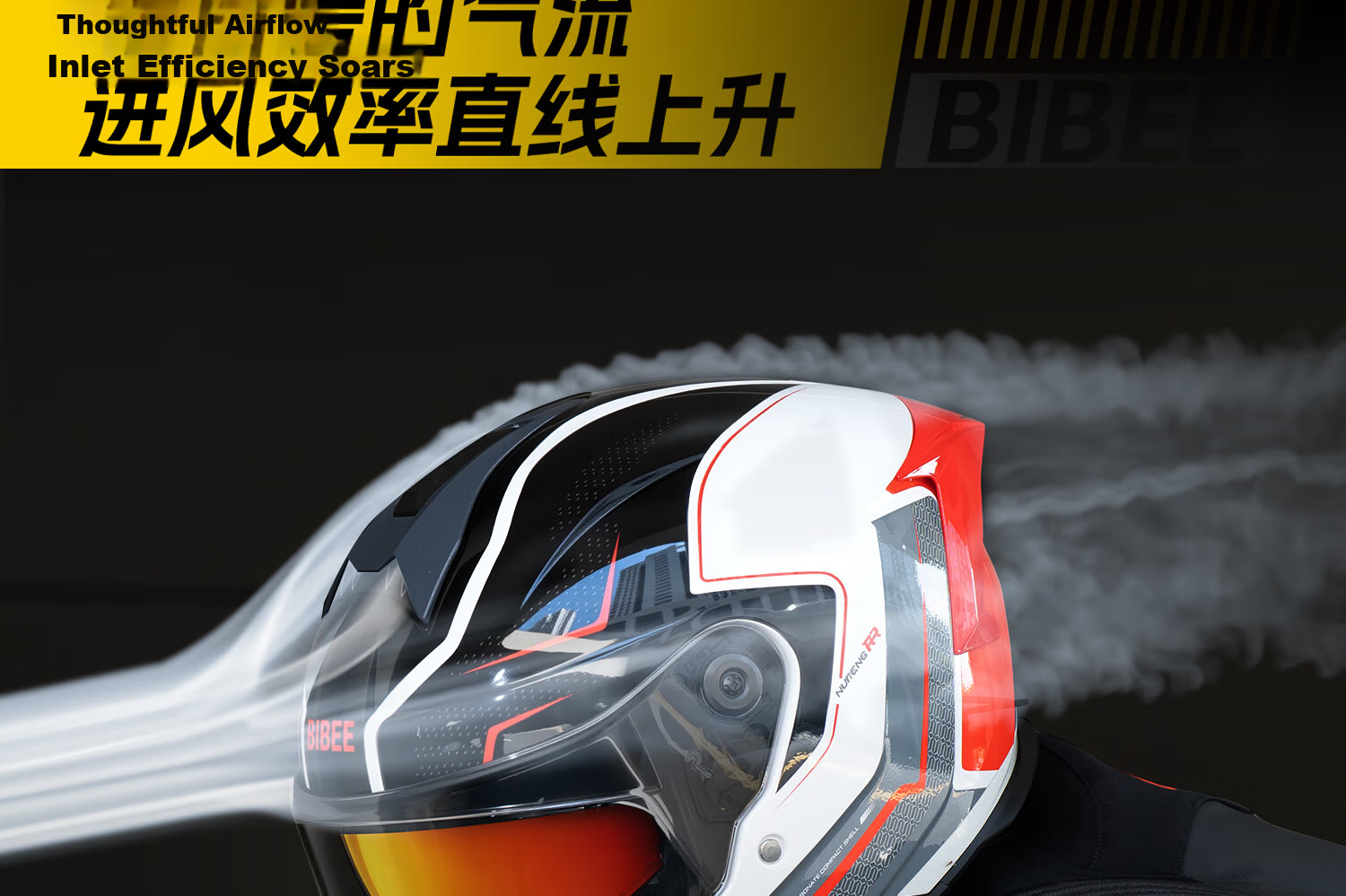 TWOBEE 3C Certified Motorcycle Riding Full-Face Helmet Flash White [Quick-Release Tail Wing] L 24