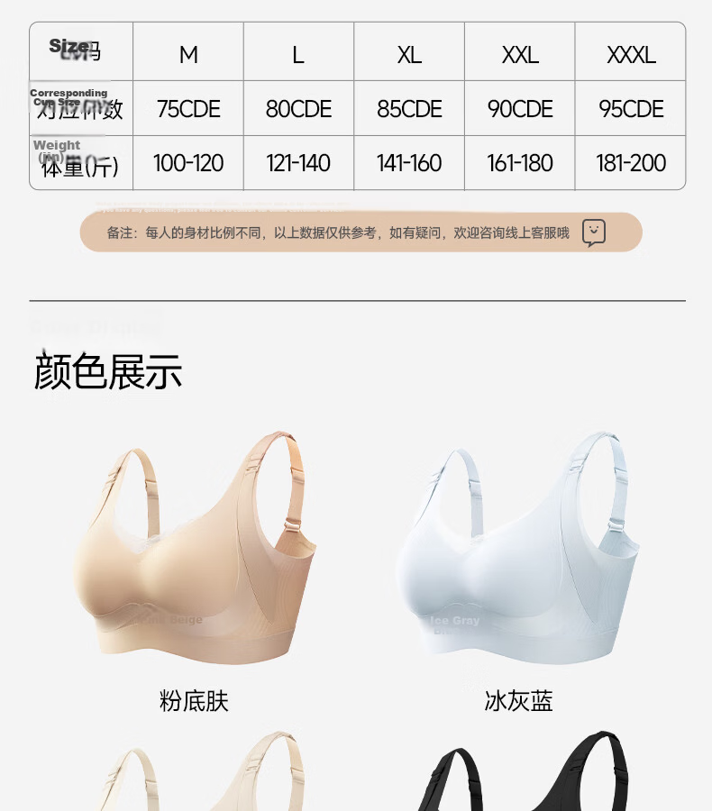 GRACEWELL Double Lift Bra for Large Bust, 2026 New Style, Push-Up, Side Support, Anti-Sagging, Seamless Nude Bra, Size M 16