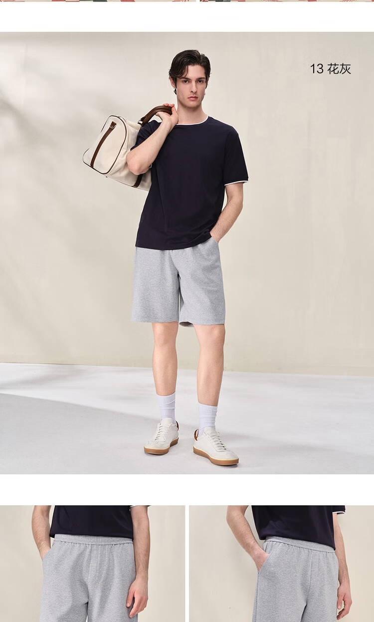 Giordano G+ 2026 Summer Air Layer 7A Antibacterial Sweatpants Embroidered Elastic Waist Sports Shorts Men 01106099 20