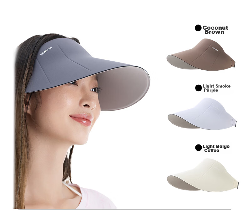 MissWiss Double-Sided Sun Protection Hat for Women Summer Outdoor UV Protection Versatile Sun Hat Goddess Black - Qi Wei Same Style 18