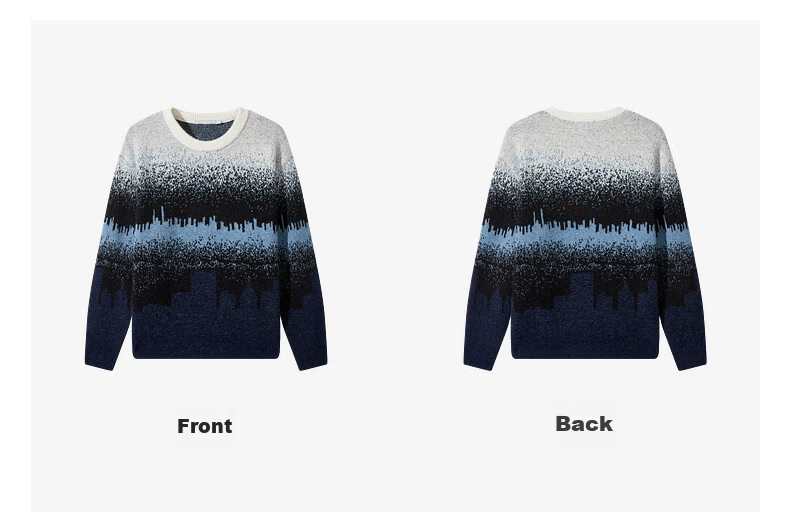 CABBEEN Mohair and Wool Blend Geometric Pattern Gradient Soft Fluffy Long Sleeve Sweater Spring 2026 11