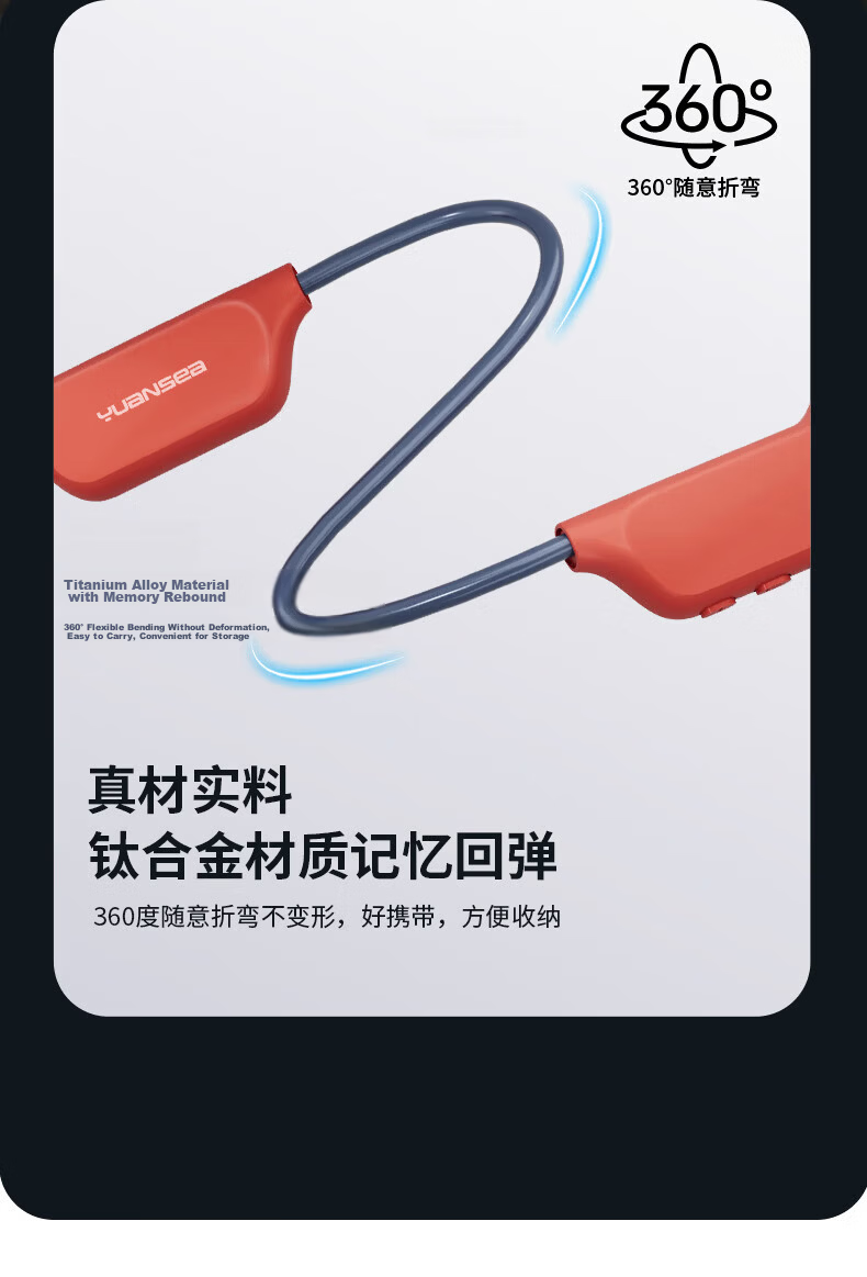 Yuanshi X7 Bone Conduction Swimming Earphones Open-Ear Sports Bluetooth Earphones IPX8 Waterproof 16GB MP3 Running Cycling Fitness 18