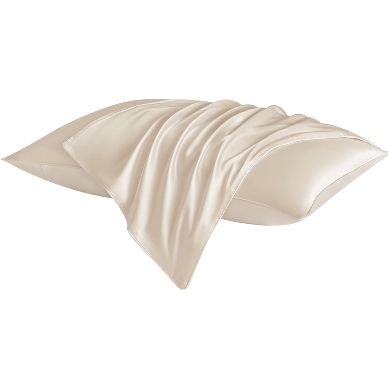 Ciyun Plain Silk Pillowcase, 19 Mm Thick, 100% Mulberry Silk, Single-Sided Pillow Cover, Single Pack, Champagne Gold, 74*48cm