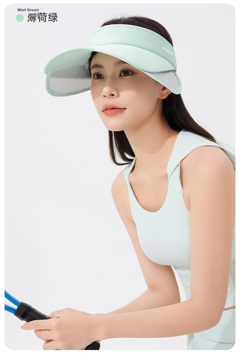 Romon Women's Sunscreen Hat UV Protection Retractable Wide Brim Sunshade Open Top Sun Hat 12
