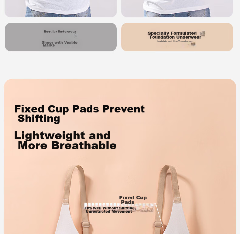 Meishianxuan Junior High School Girls Seamless Sports Bra Youth Development Anti-Shock Camisole Underwear for High School Girls Nude Pink Bra 6