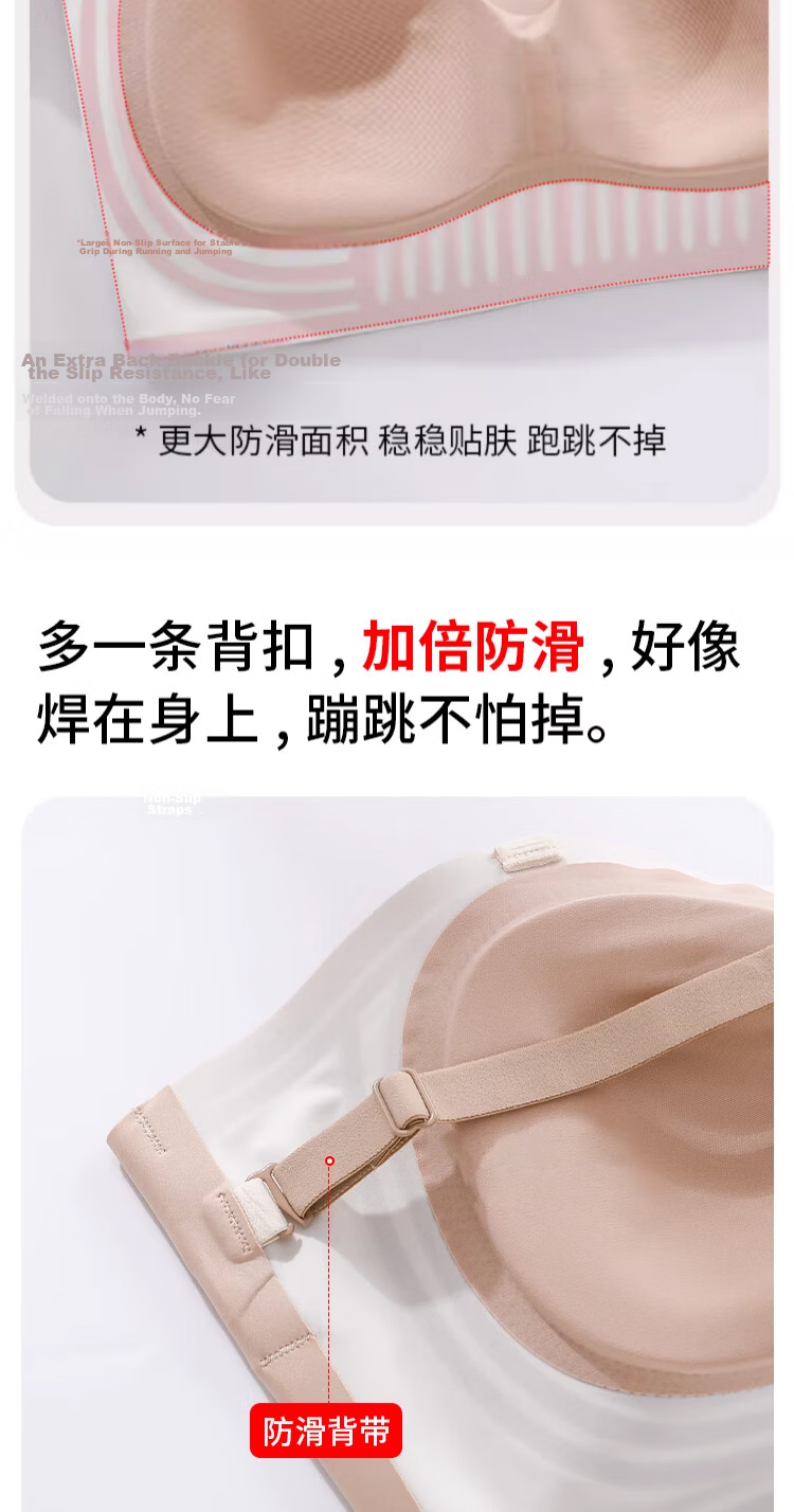 GUJIN Shaping Backless Strapless Anti-Slip Push-Up Bandeau Bra for Wedding Dress, Large Bust Minimizing, Anti-Sagging Bra 9