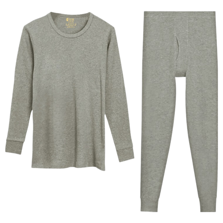 Hodo 7A Antibacterial and Anti-Mite Men's Thermal Underwear Set Cotton Base Layer Autumn Shirt and Pants