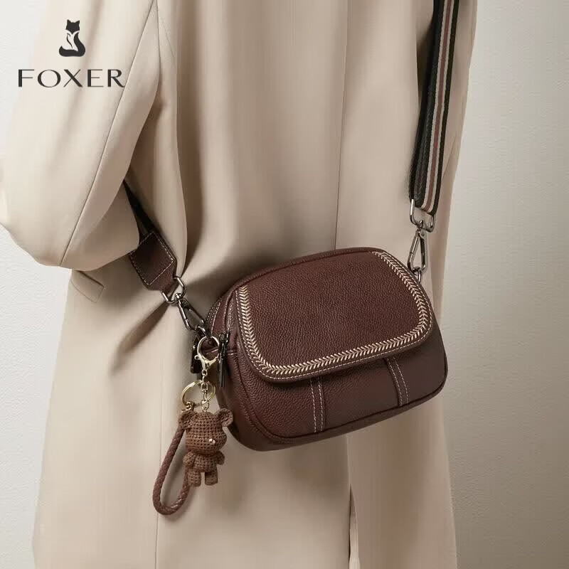 FOXER First Layer Cowhide Women's Large Capacity Shoulder Bag Crossbody Small Bag Luxury Girlfriend Birthday Gift