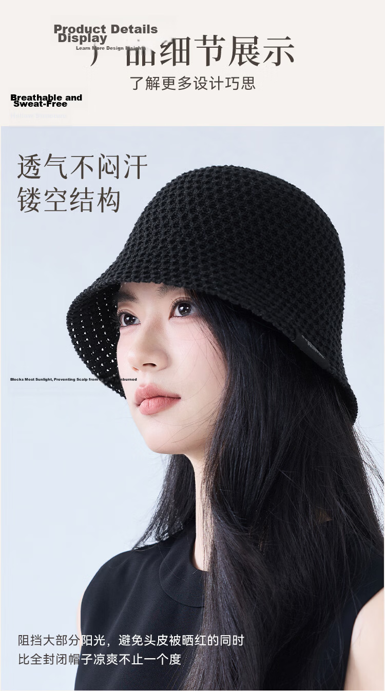 JIUMU Linen Women's Sun Hat Sunshade Fisherman Hat Cotton Cool Hat Summer Outdoor Face Cover Beach Vacation Hat for Women 4