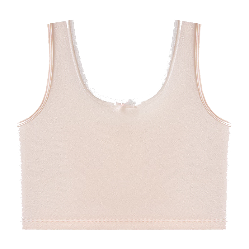 9i9 Developmental Period Cotton Candy Cloud Tube Top Breathable Long Vest for Teenage Girls White Size M S98