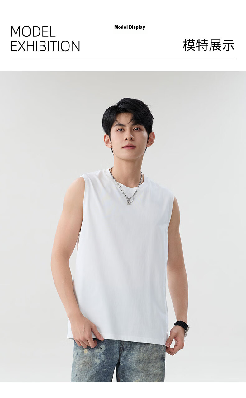 Baleno Men's Summer Vest Casual Cotton Sleeveless T-Shirt Youth Outdoor Sports Loose Breathable Tank Top 8