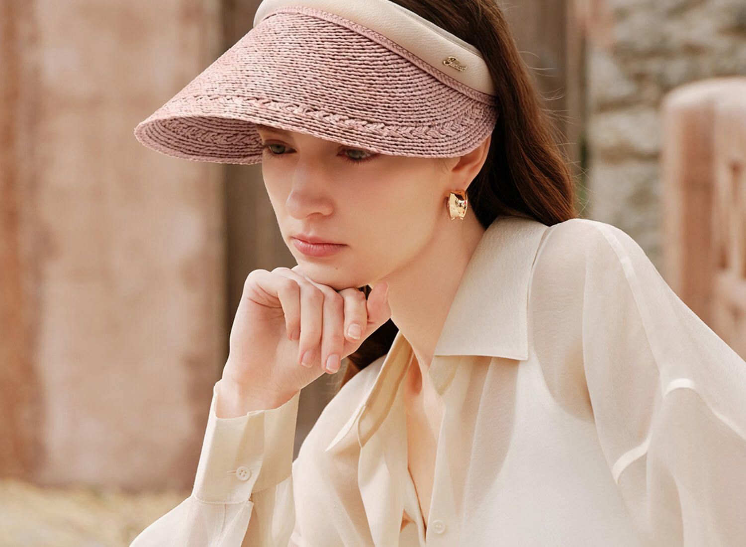 FANCET Women's Summer Open-Top Breathable Hand-Crocheted Raffia Sun Hat Wide Brim UV Protection Sunshade Hat 29
