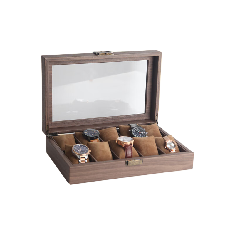 DUOJINJIANG High-End Elegant Handmade Solid Wood Watch Storage Box, Multi-Watch Capacity Watch Collection Case, 10-Slot Premium Gift