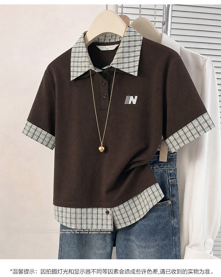 TonLion 2026 Summer New Couple Short Sleeve Polo Shirt Unisex American Casual College Style Top 25