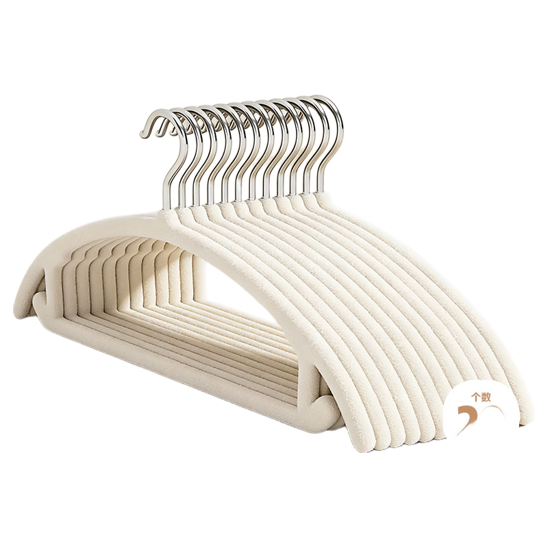 BAGKKO Non-Slip Flocked Hangers, No Trace Clothes Hangers for Wardrobe Storage, 20-Pack Organizer Hangers