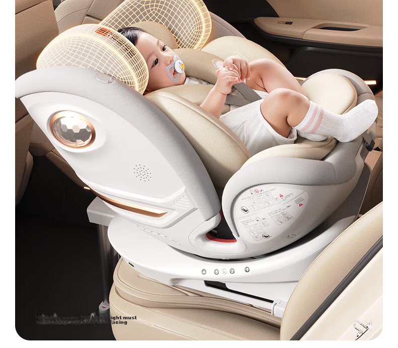 Heekin Zhichang H7 Child Safety Car Seat for 0-12 Years Old Infant Baby with Recline, Smart Ventilation and Heating 29