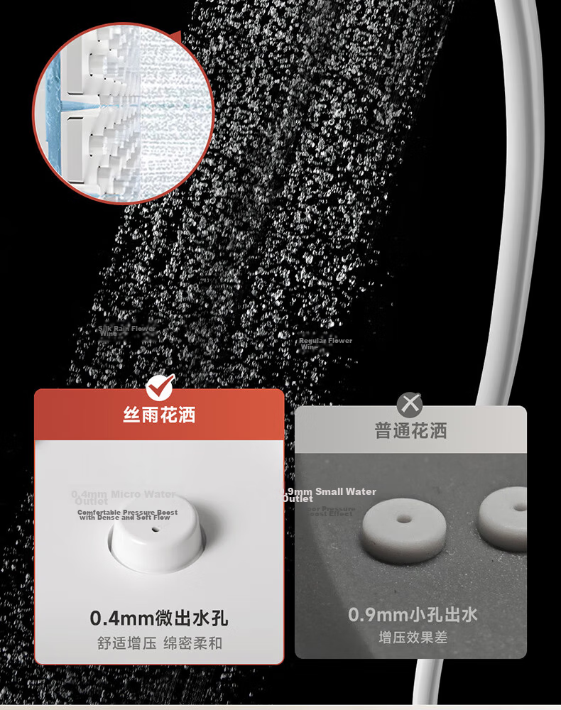 ARROW Shower Head Rainfall Bathroom Cedar Gray High Pressure Large Shower Head AE58144SPG 8