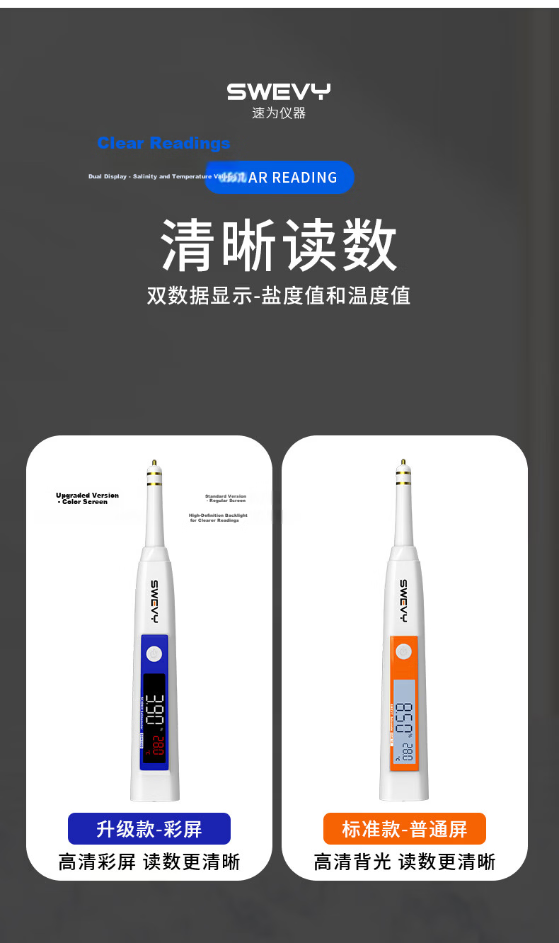 Suowei Salinity Meter Color Screen High Precision Salinity Tester Brine Commercial Kitchen Soup Electronic Salinity Meter SW710 11