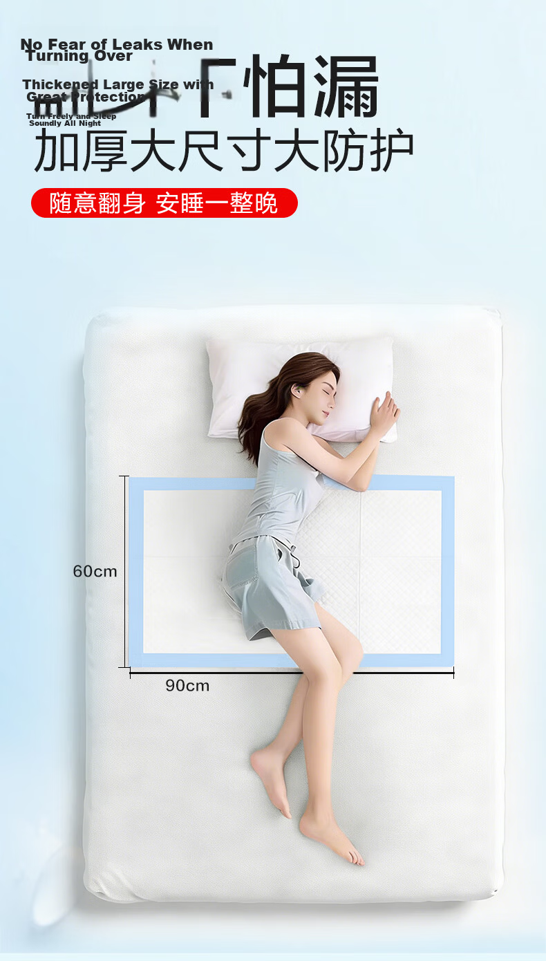 Two Bears Medical Care Pads 10pcs 60x90cm Comfortable Leak-Proof Disposable Incontinence Pads for Elderly and Postpartum Use 4