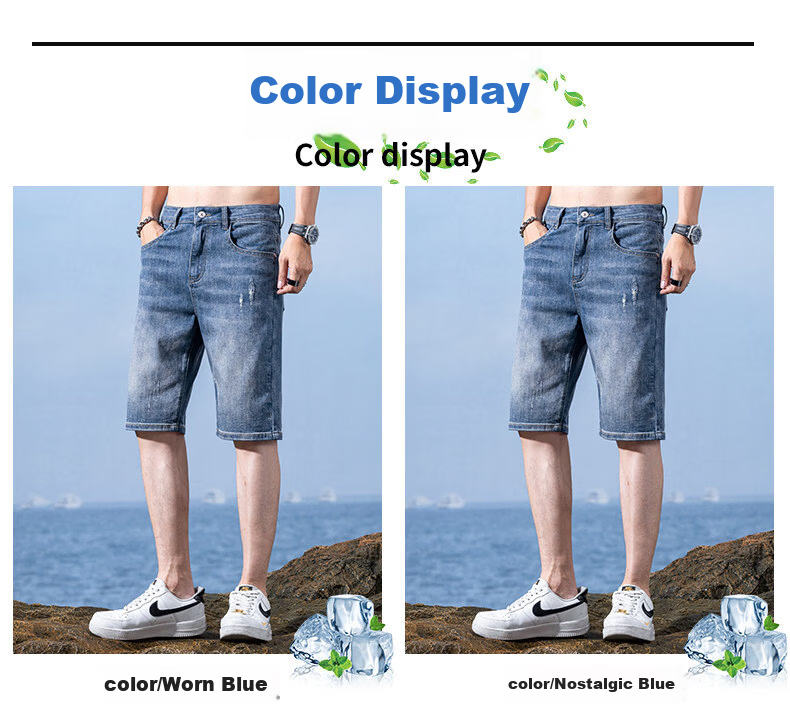 Pierre Cardin Men's Summer Lightweight Loose Denim Shorts Nostalgic Blue Size 30 8