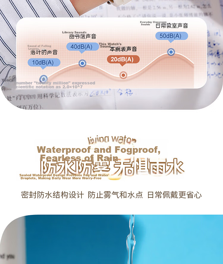 COJR Women's Watch Silicone Waterproof Luminous Electronic Quartz for High School Students Exam Use 6