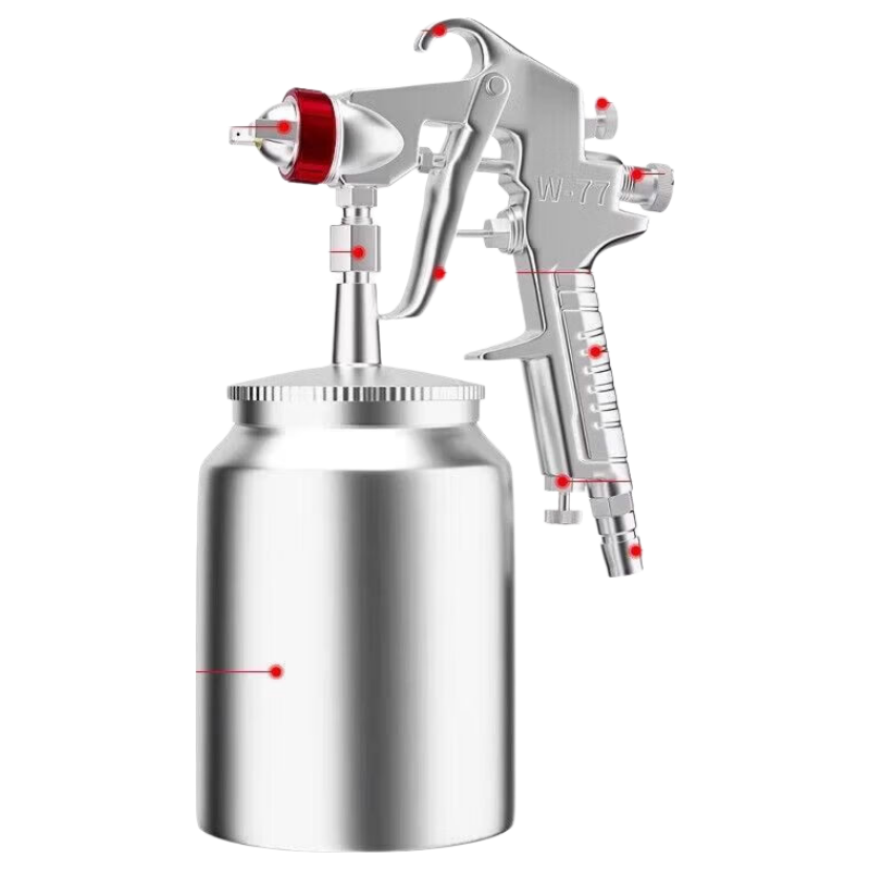 Jingkai Pneumatic Paint Spray Gun with Bottom and Top Cup Air Pump Spray Gun Furniture Wood Primer Coating Atomizing Tool